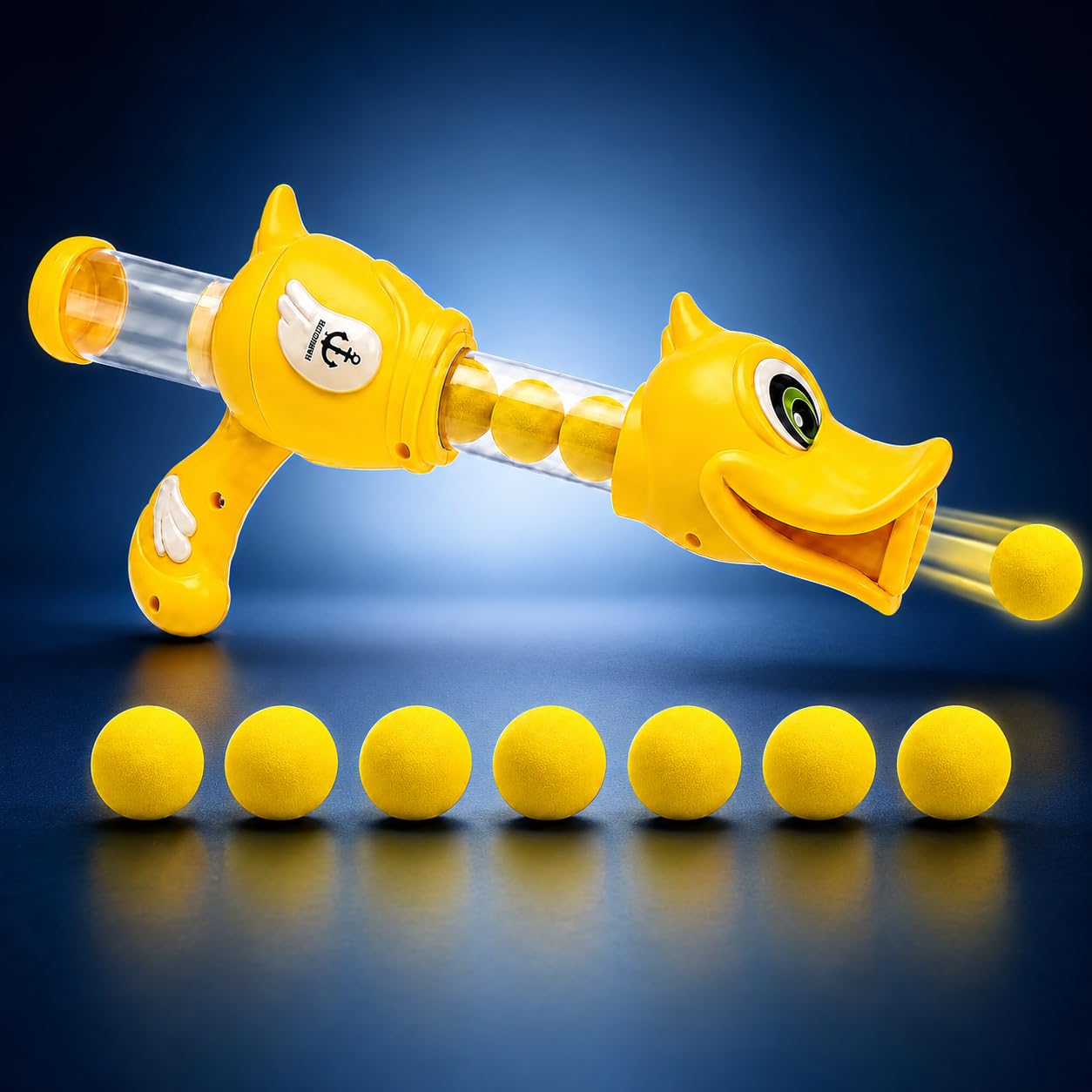 KING TOYZ Quack Blaster Gun | Air-Powered Soft Ball Shooting Toy with Indoor Outdoor Fun Game for Kids 3+ Years | Interactive Gift for Boys & Girls