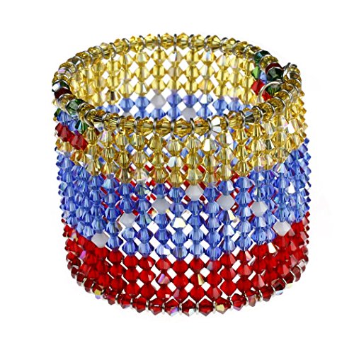 Karen Curtis Swarovski Crystal Venezuela Flag Cuff Bracelet #TOP6