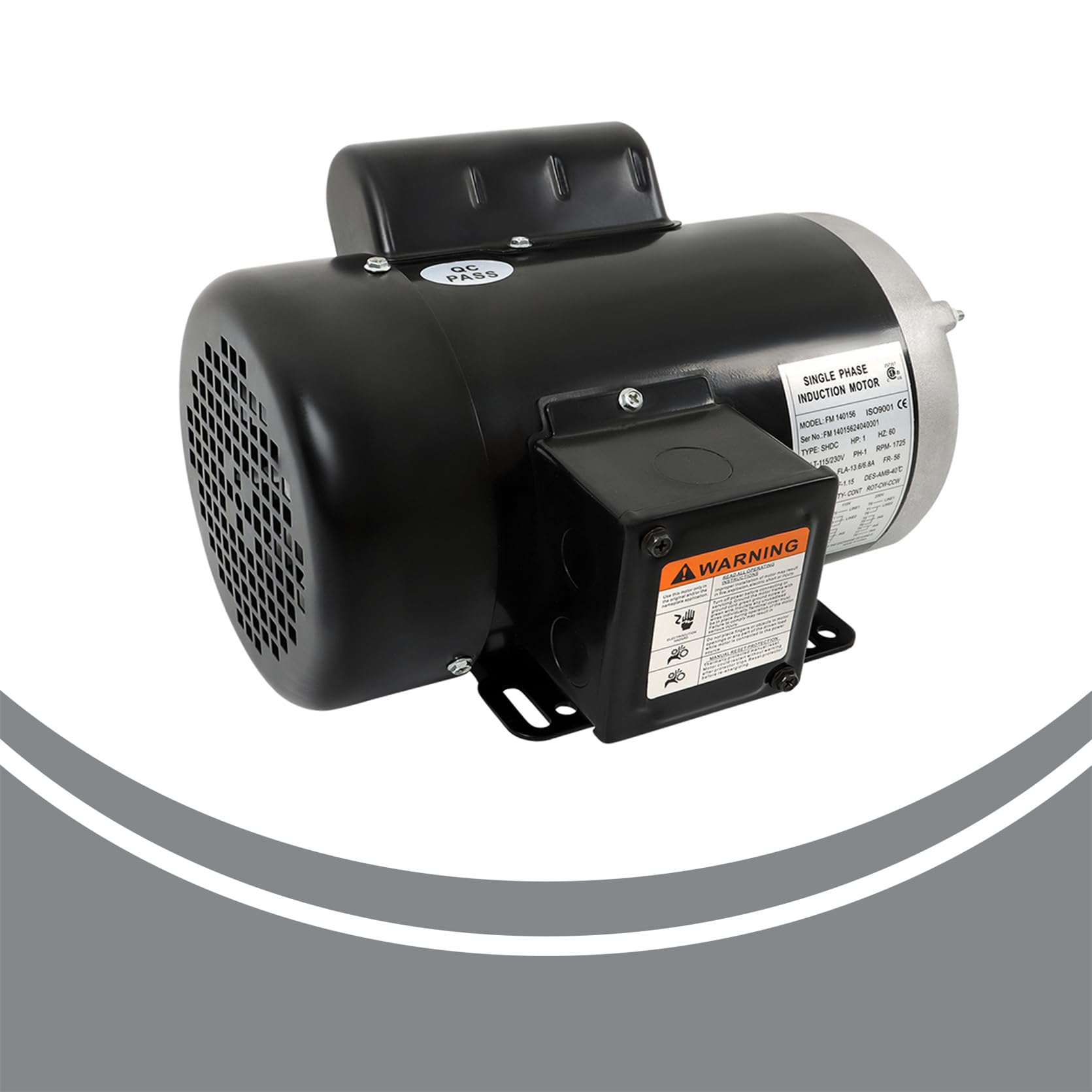 Motor eléctrico 1 HP 1750RPM motor monofásico 115V/230V 13.6/6.8A 56 marco CW/CCW para equipos agrícolas