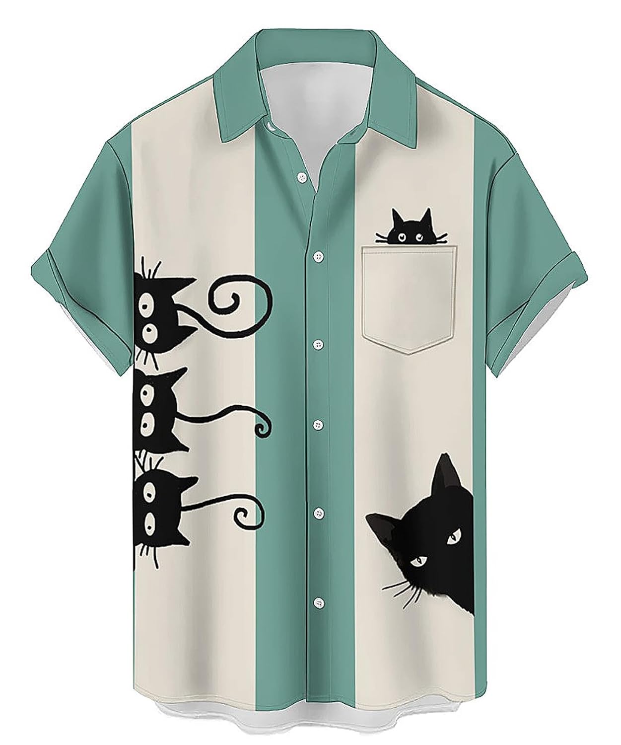QIVICIMA Men 50s Rockabilly Bowling Shirt - Image 10