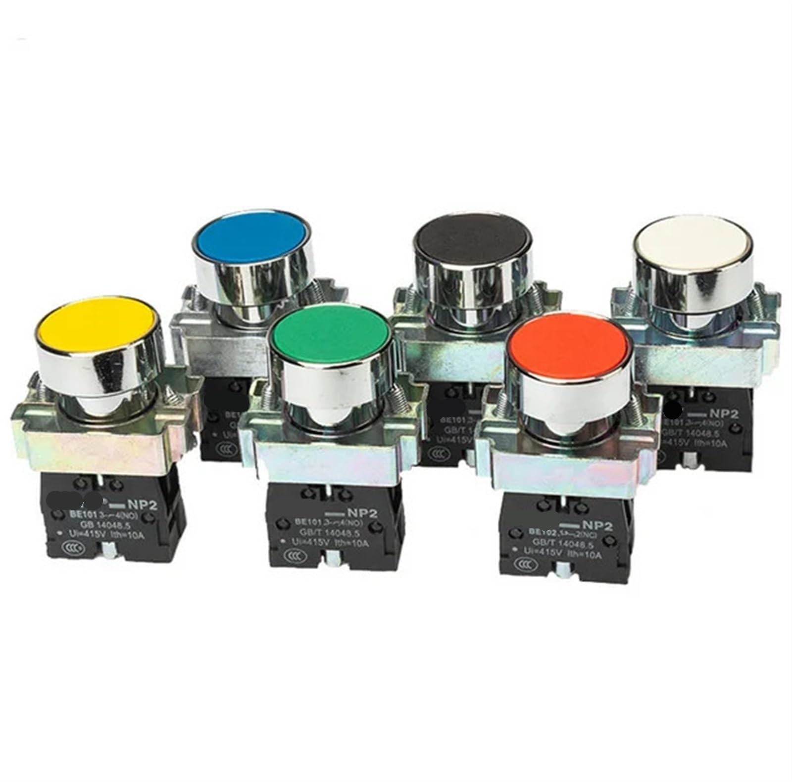 VSPPJYFG 10PCS NP2-BA Series NP2-BA11 21 31 51.. Pushbutton Switchs 1NO(W1hite)