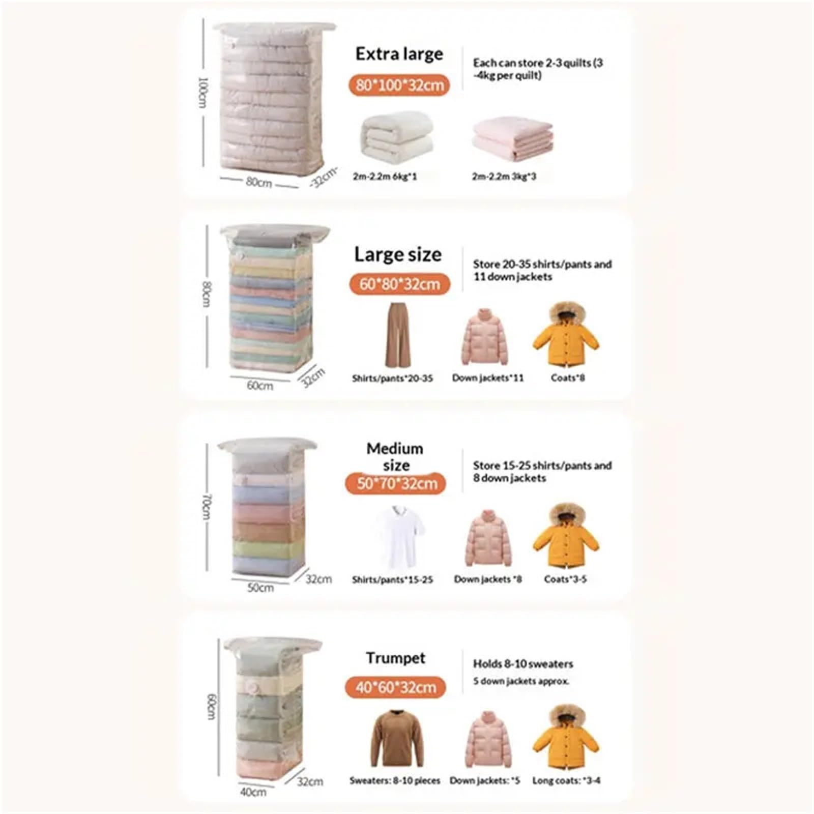 Bolsas Vacio Ropa Bolsas de almacenamiento al vacío estereoscópicas color