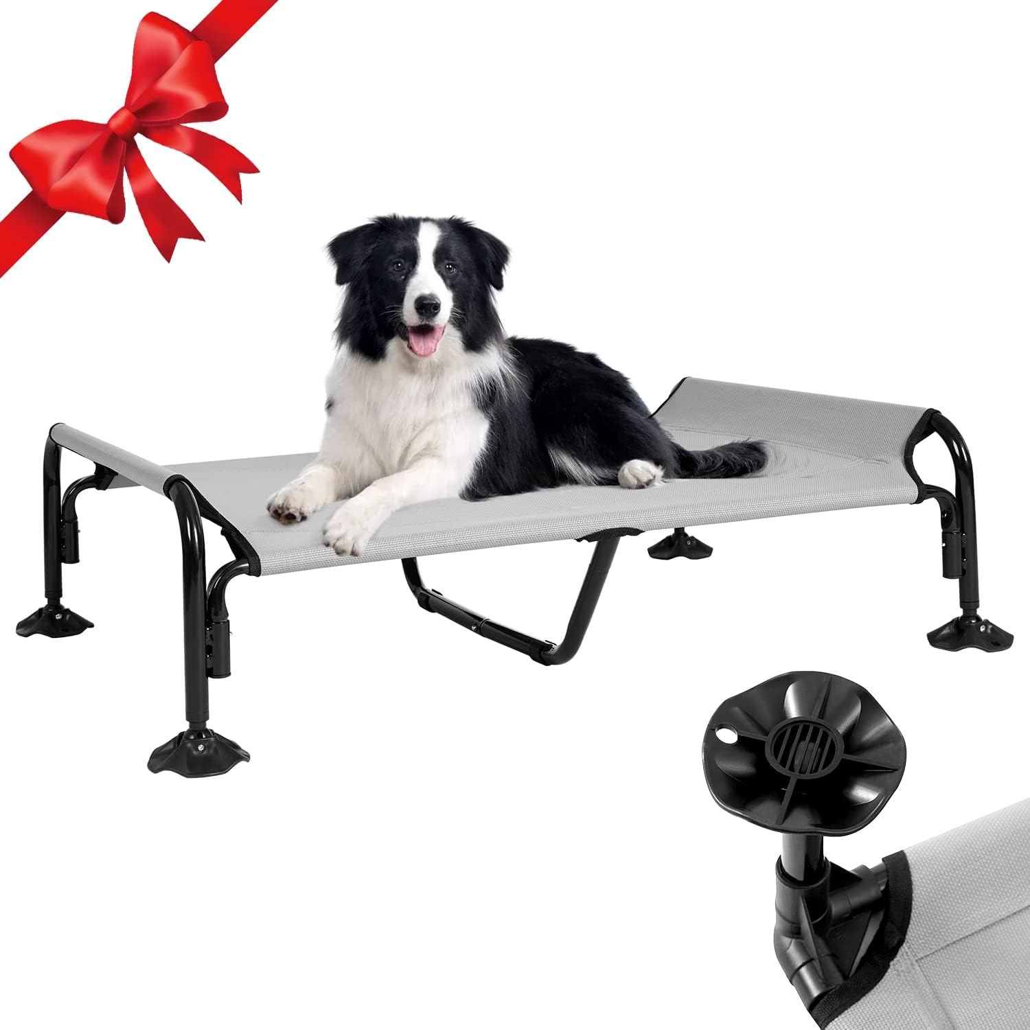 Extra Large Elevated Dog Bed Chew Proof,Cooling Outdoor Dog Bed with Powerful Anti