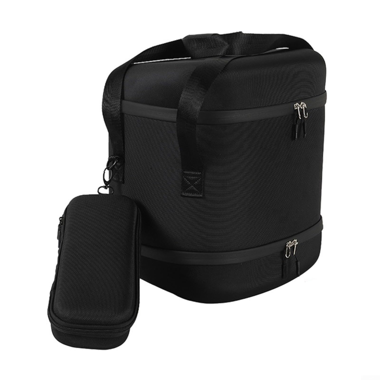 EVA Storage Case 2 con borsa per microfono, custodia rigida antiurto per il trasporto, 33,5 x 28 x 36 cm, nero per arancione (nero)