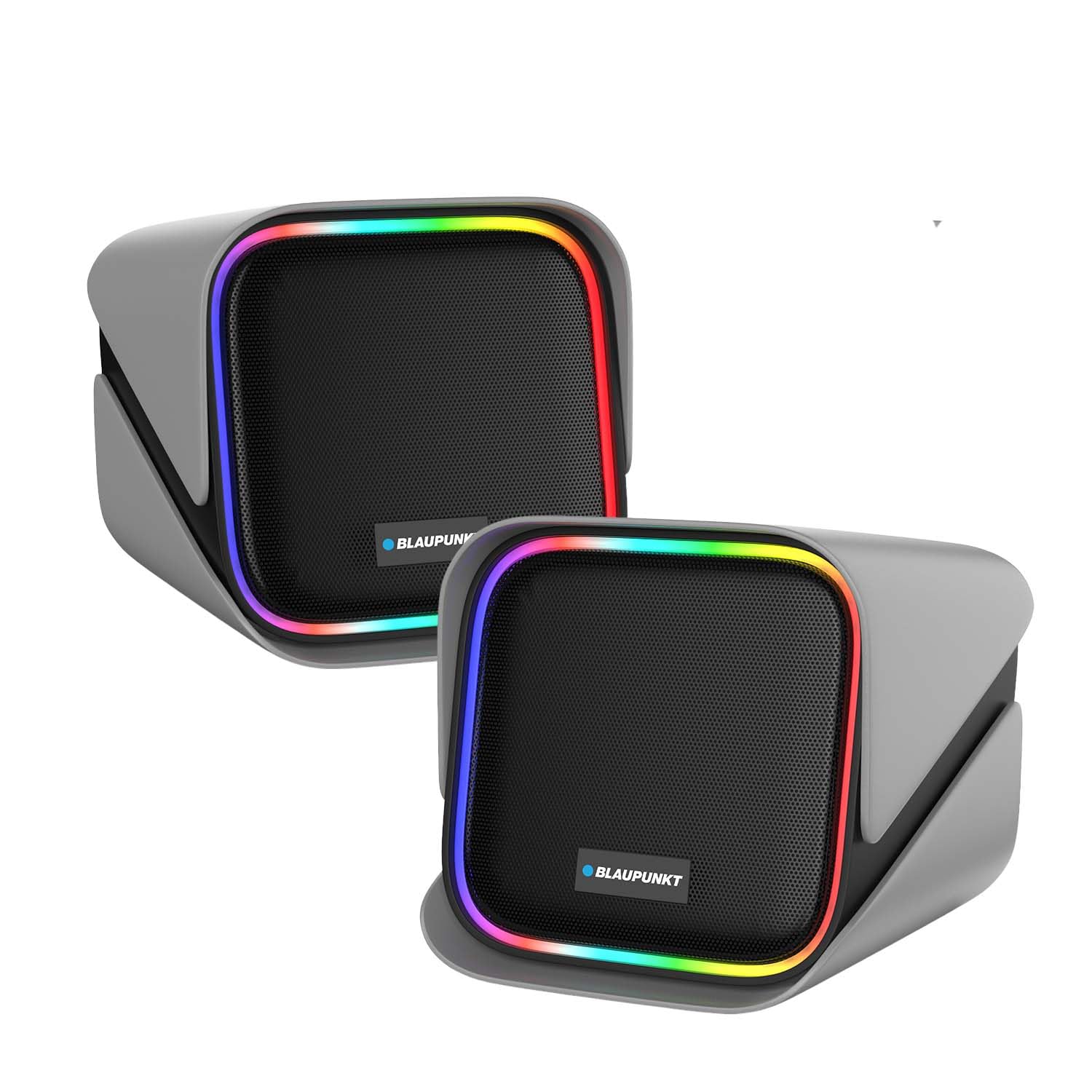 Blaupunkt T.W.I.N.Z Bookshelf Bluetooth Speaker 30W RMS with TWS Stereo, RGB Lights, 2000mAh Battery, PC Speaker for Gaming & Entertainment, Wide Compatibility with Laptop, Mobile & Tablet (Grey)-image-48