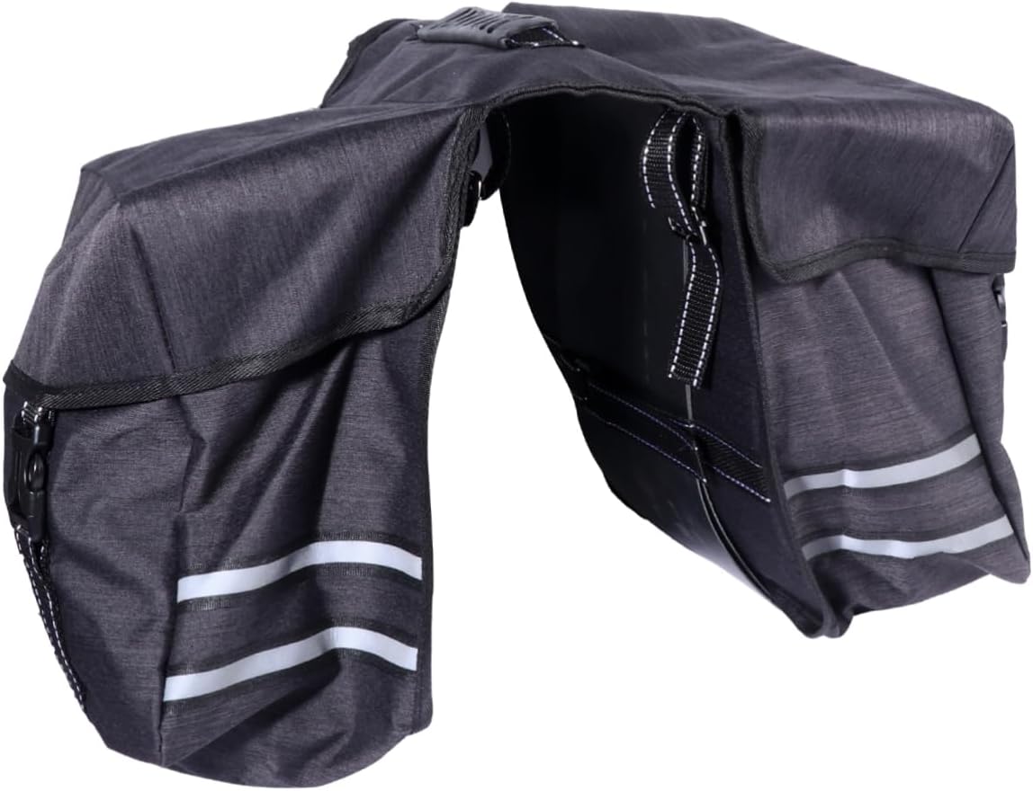 Multifunctional Double Tail Bag for Bicycles Large Capacity Carrier Bag Side Pockets for Tools and Accessories for Mountain Bike Storage Black