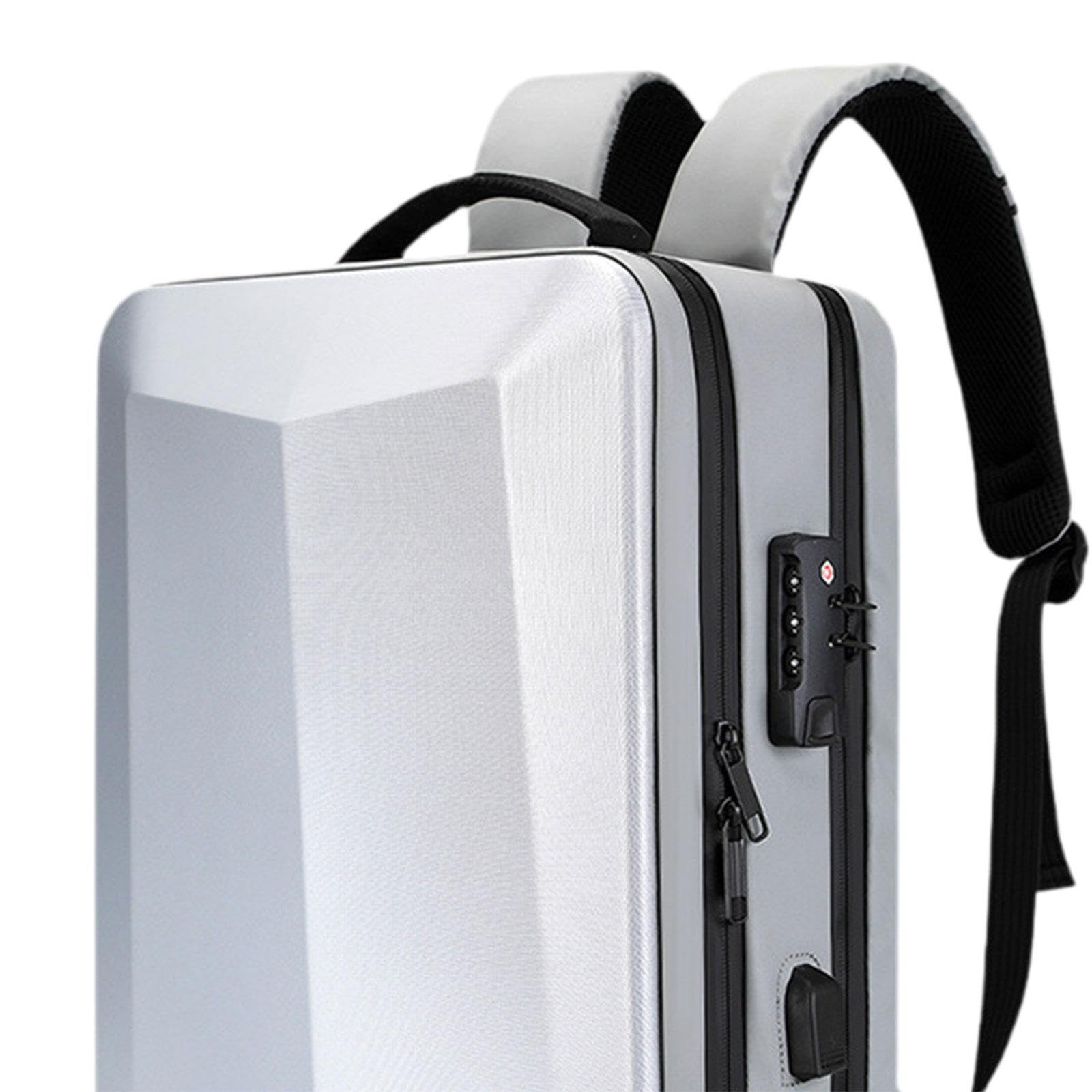 Zaino per Laptop con Rigido, Ideale per Il Gaming E I Viaggi, Argento 15 Pollici