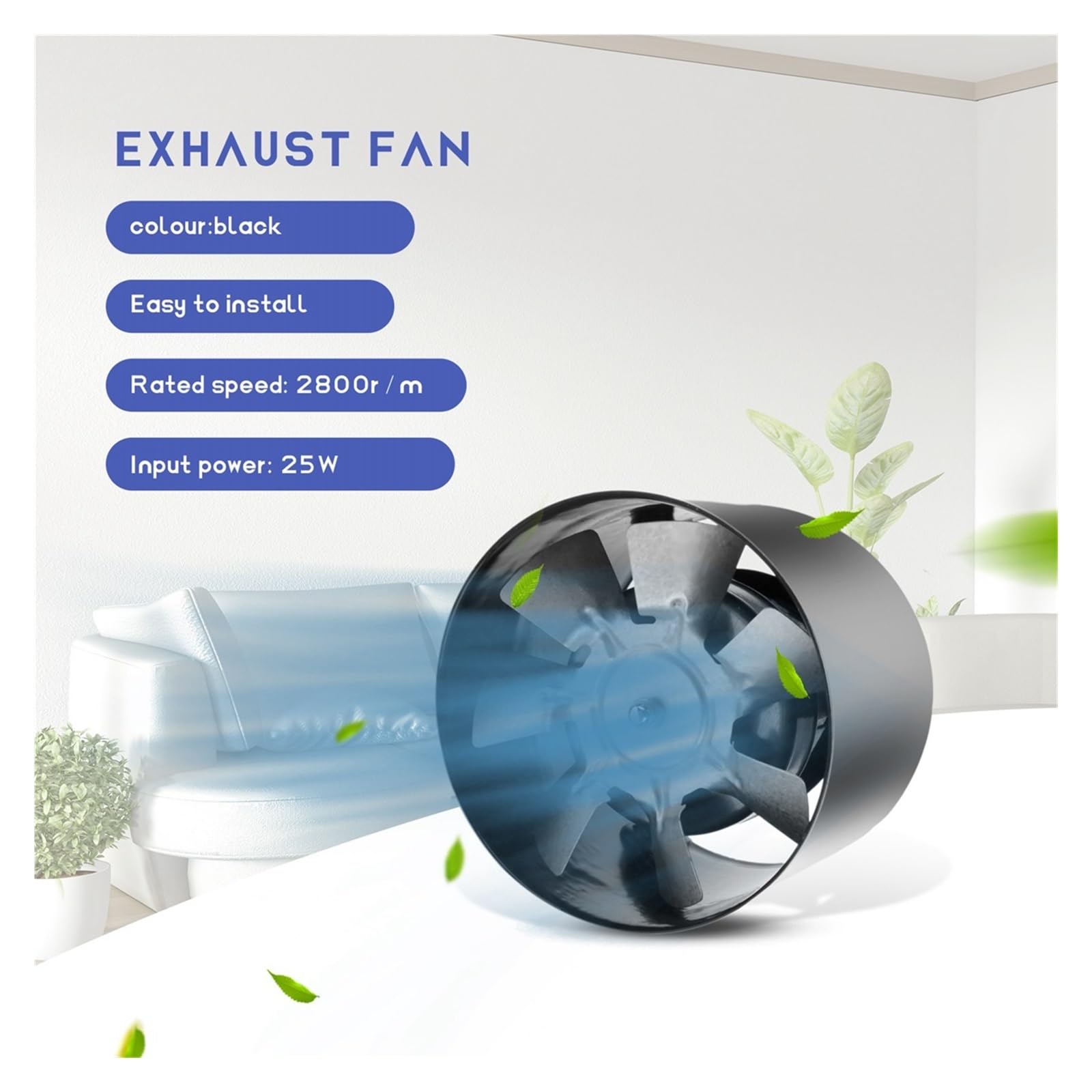 Ventilador en línea para conductos, Ventilador de conducto en línea, miniextractor de escape de 4 pulgadas, crecimiento de inodoro for baño