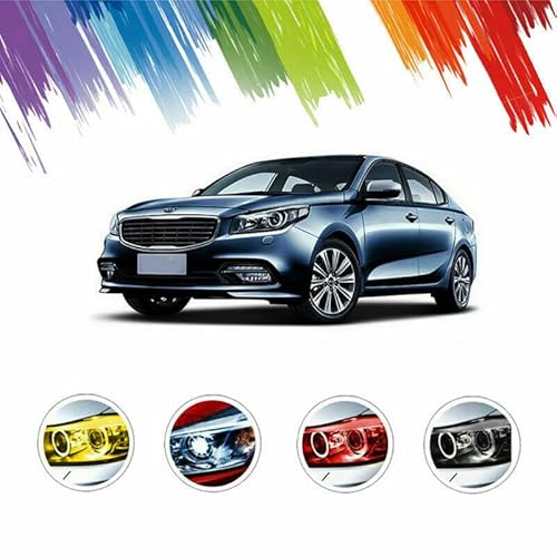 12” X 48” Orange Tint Air-Release Vinyl Wrap Film Roll For Car Headlight, Taillight, Fog Lights With Squeegee + Cutter（Orange） #TOP4