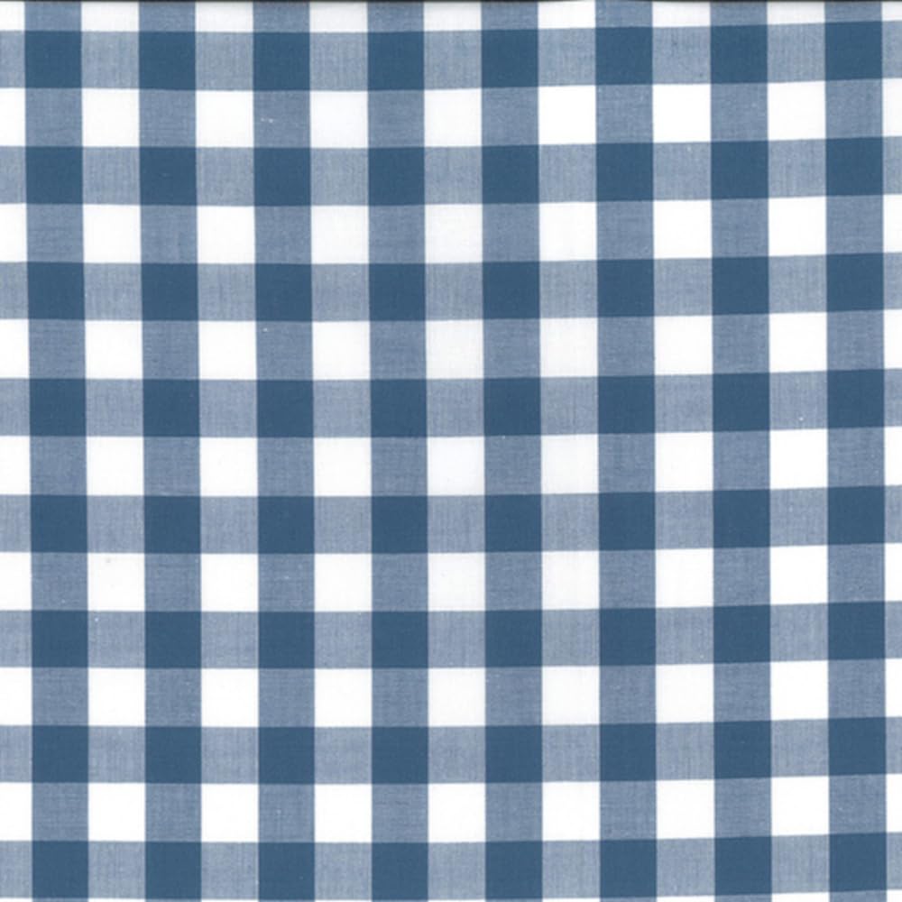 Oh Sew Crafty Limited Denim 100% Yarn Dyed Cotton Fabric 9Mm Gingham Check Squares 144Cm Wide (Price Per Metre) (Denim)