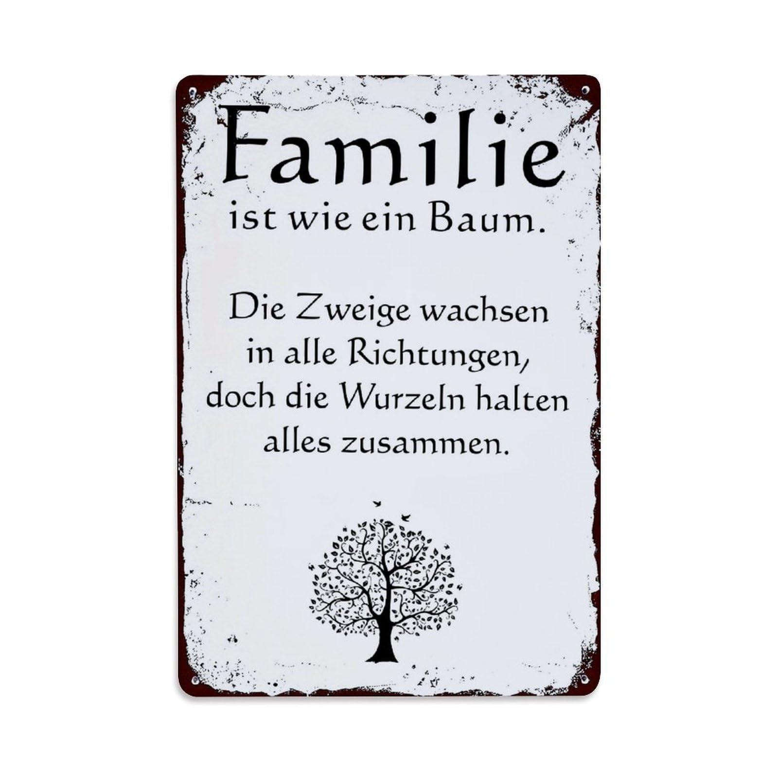 Jdyaojiesheng Vintage Family Tree Roots Branches Leaves Tin Sign Retro Metal Wall Decor Metal Poster, Home Bar Garage Farmhouse Cafe Wall Art Decoration 8X12inches