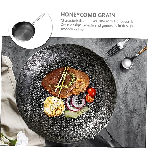 Wok de acero inoxidable con estructura de panal, antiadherente miniatura 6