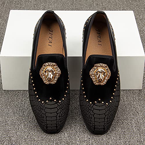 Image of JITAI Men's Dress Shoes - Casual Rubber & Leather Loafers for Men - Fashion Business Formal Wear