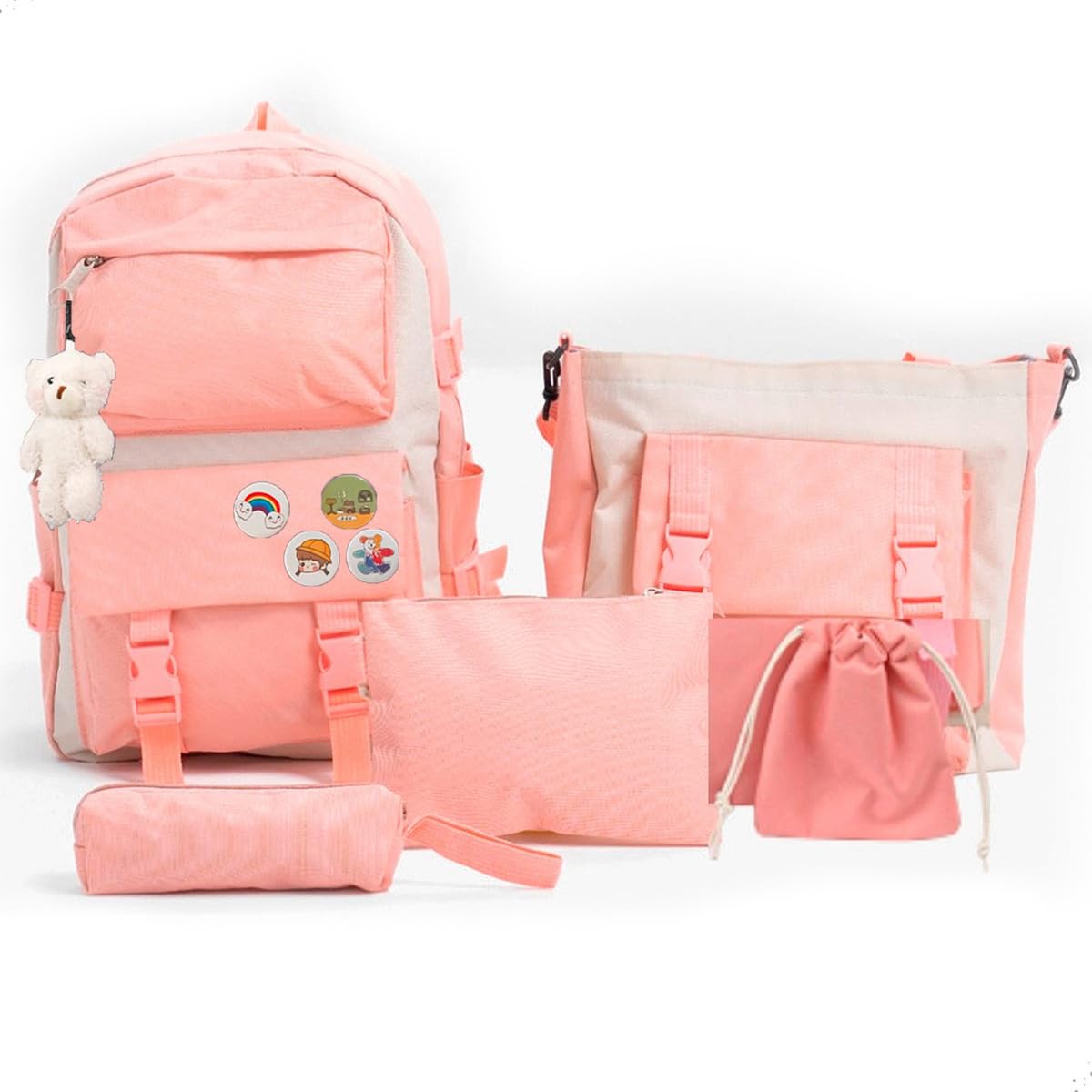 Kit Mochila Escolar Feminina 5 Peças Mochila Grande, Bolsa Lateral, Transversal, Estojo e Saquinho Ideal para Escola, Faculdade e Dia a Dia em promoção! Veja a oferta e mais achadinhos de Mochilas escolares 6 Hoje é o melhor dia para comprar Kit Mochila Escolar Feminina 5 Peças Mochila Grande, Bolsa Lateral, Transversal, Estojo e Saquinho Ideal para Escola, Faculdade e Dia a Dia com aquele preço maroto! Promoção! Aproveite a oferta! 6