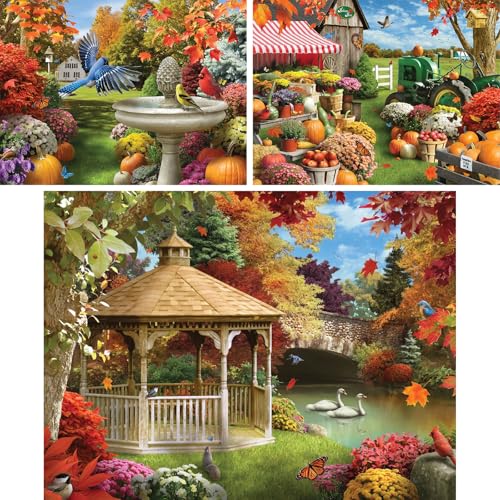 Bits and Pieces - Set de Valor de Tres (3) Rompecabezas de Otoño - 18” x 24” Cada Uno (Rompecabezas de 500 Piezas) miniatura 2
