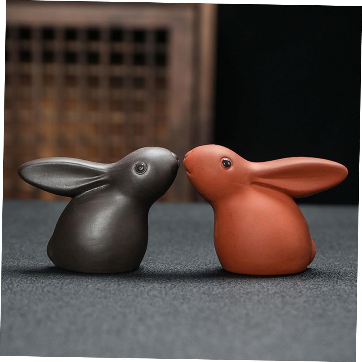 Alipis 2 Sätze Häschenverzierung Kinderspielzeug Mini-Hasen Frösche Abziehbilder Ente Fuchs Teehaustier Tee-Zeremonie Set Kaninchen-Tee-Haustier- Einzigartiges Desktop- Ton