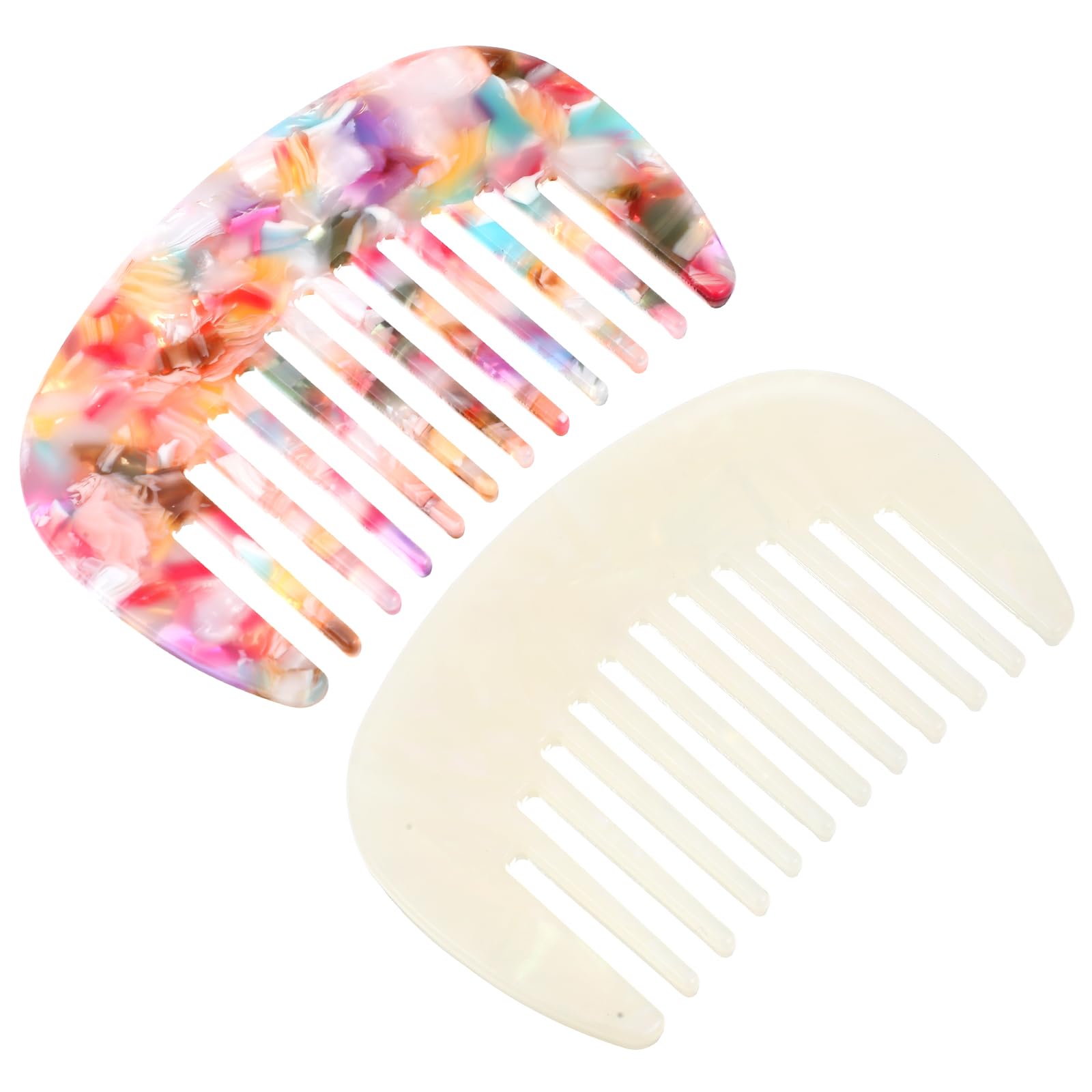 Mabor 2 Pcs Travel Comb Mini Detangling Combs For Women Wide Tooth Combs Pocket Comb Small For Bangs Curly Wavy Long Hair Daily Hair Care Wet Dry