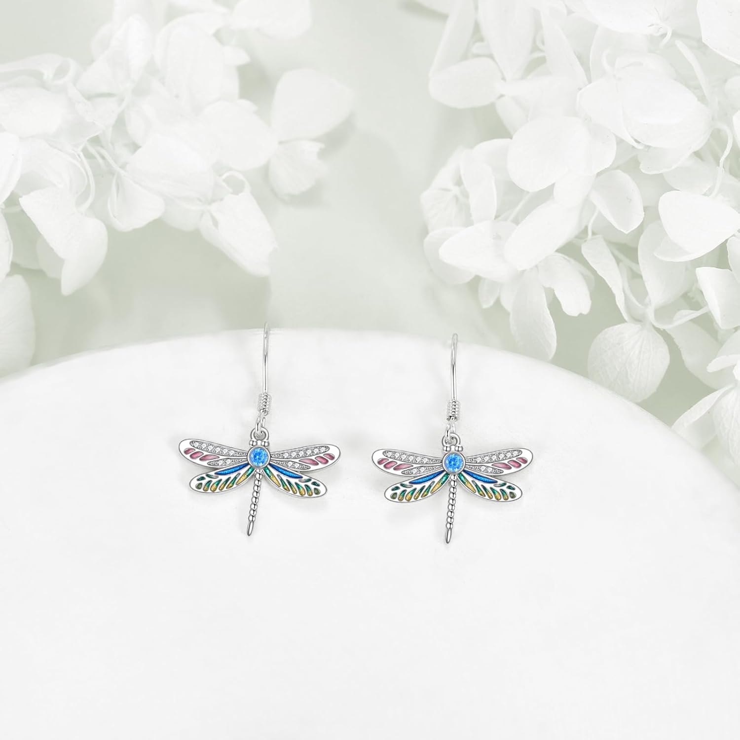 Dragonfly Drop Earrings for Women 925 Sterling Silver Dangle Earrings with Cubic Zirconia Fashion Jewelry Gift - Image 3