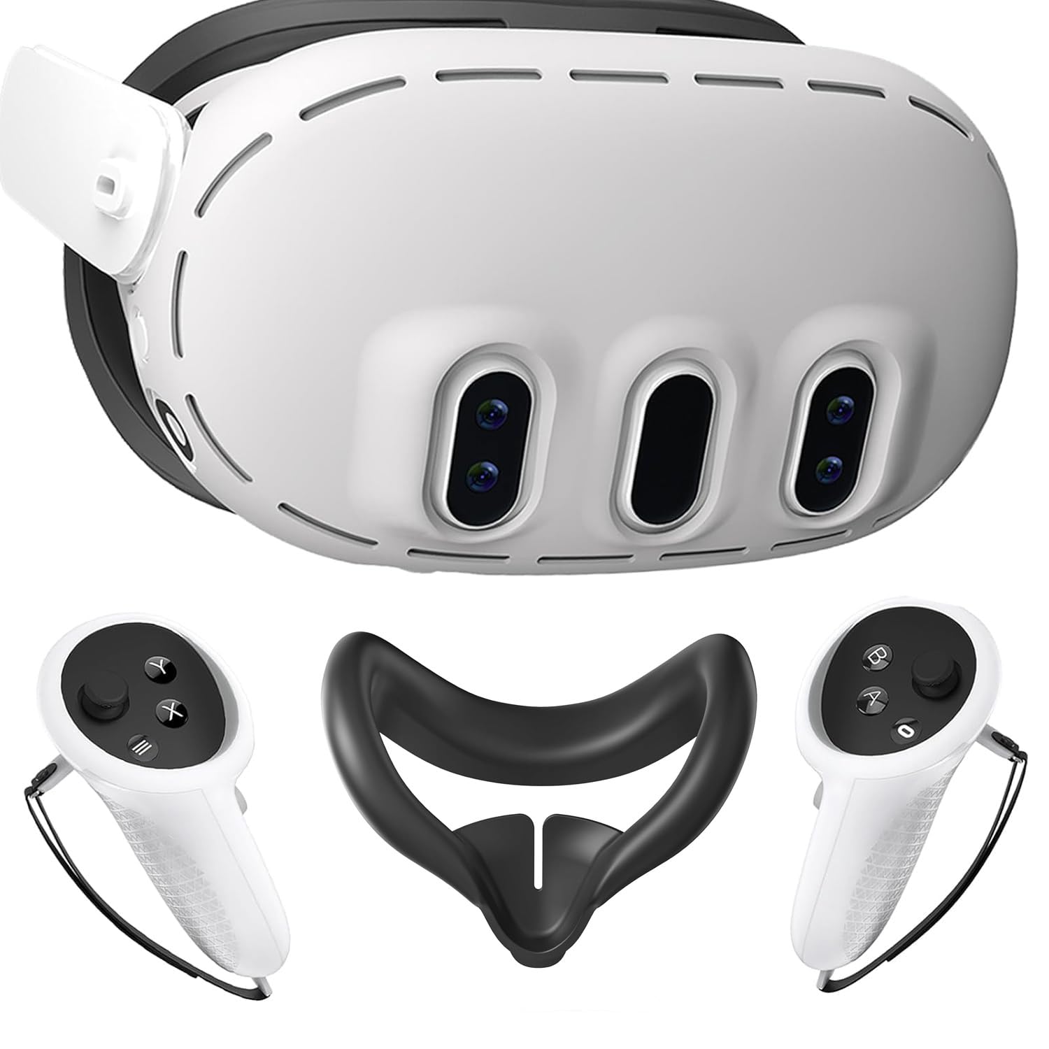 New World Silicone Cover for Meta and Oculus Quest 3 with Set Controller Grips Cover/Hand Straps Protector Silicone Face Shell Headset Protective Shell Accessories, Accessories for Meta Quest 3-image-24