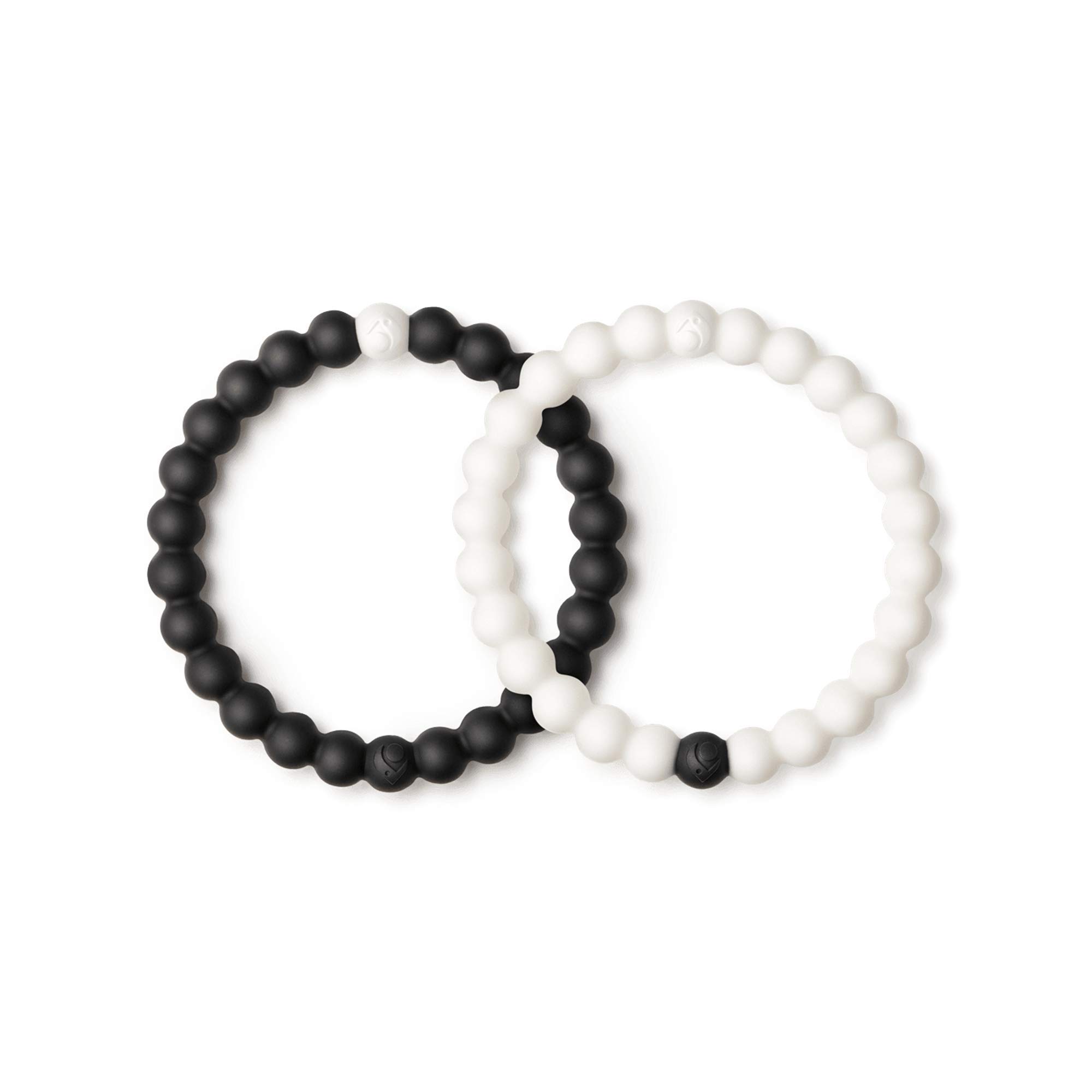 LokaiLokai Silicone Beaded Bracelets for Men & Women - Black & White Matching Bracelets, Couples Friendship Bracelets - Jewelry Fashion Bracelet Slides-On for Comfortable Fit