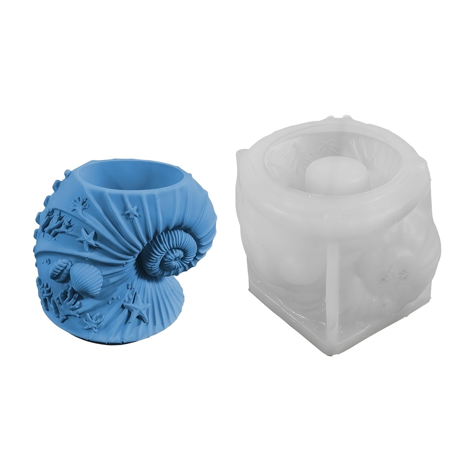 Xjdzineq Conch Shape Silicone Molds Multipurpose Silicone for Resin Casting Cup Flowerpot Gypsum Decoration Render Deck Inconsistent Twist Cast Render