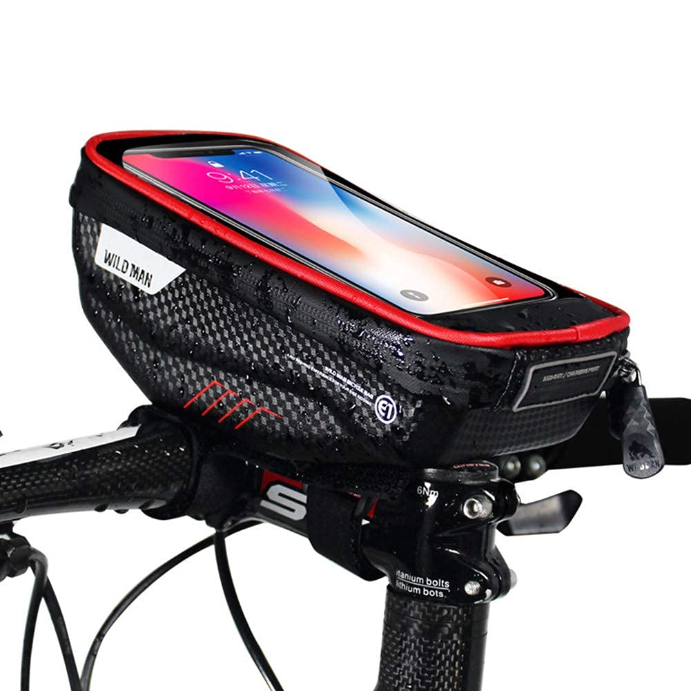 Bolsa de Tubo Superior para Bicicleta Bolsa de Bicicleta Impermeable Bolsa de teléfono de Bicicleta de Carcasa Dura para Todo Tipo de Bicicletas