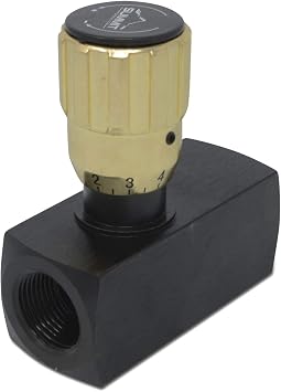 Summit Hydraulics Hydraulic In-Line Adjustable Variable Flow Control Valve w/Free Rev Flow, 3/4 NPT
