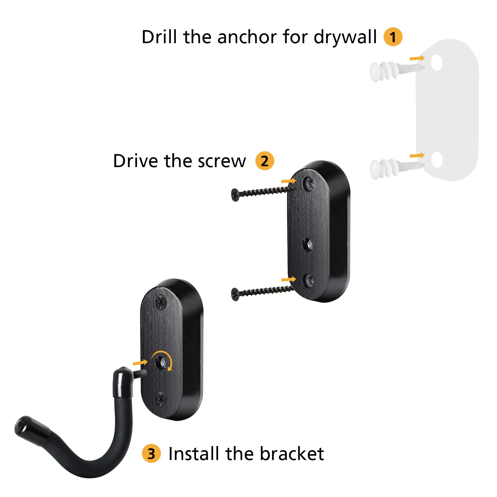 GoHiking Heavy Duty Wall Mount Gun Racks Gun Hooks Shotgun Hook Rifle
