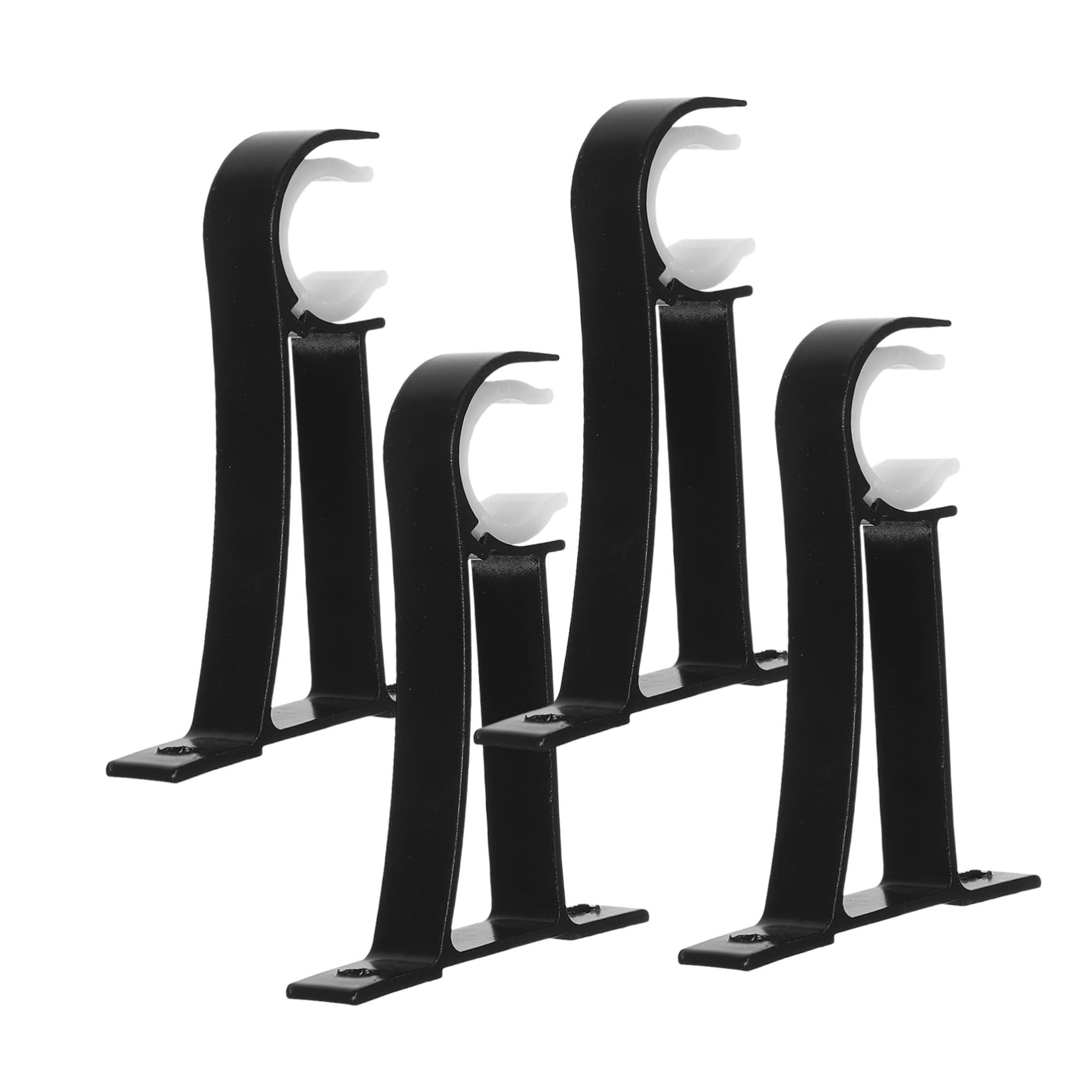 4 Sets Aluminum Alloy Curtain Rod Holders Heavy Duty Mounting Brackets with Screws for Drapery Rods Easy to Install Modern Design Safe and Secure Edges