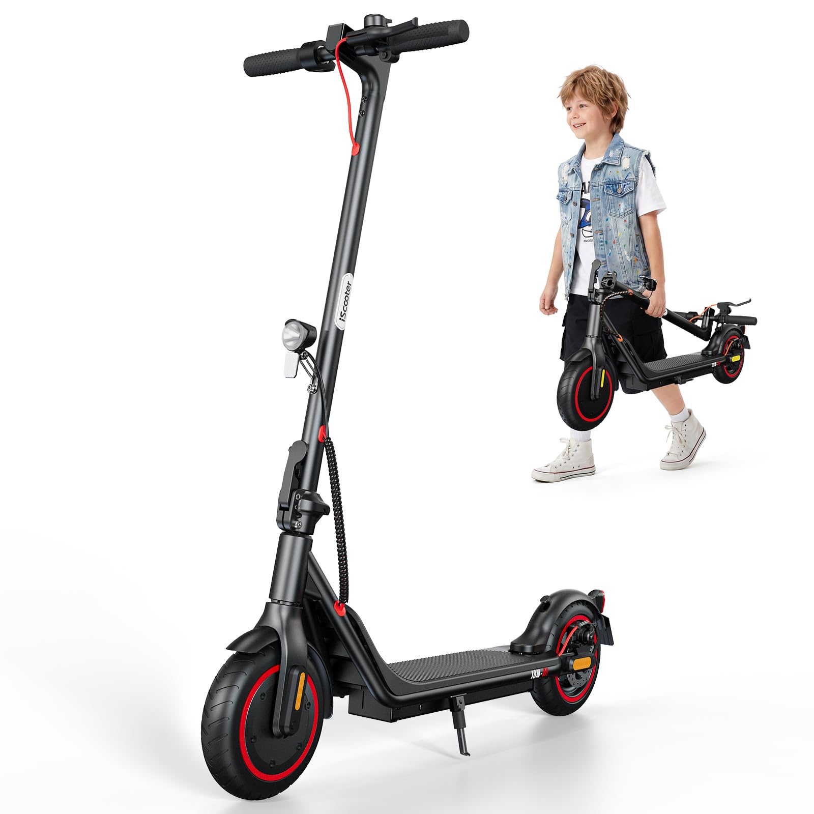 iScooter Kinder E Scooter für Kinder 10-16 Jahre, 500W Max 20km Reichweite Eektroroller, ABE Faltbarer E Roller für Teenager straßenzulassung mit 8,5 Zoll Luftreifen, APP, 3 Fahrmodi 6/15/20km/h