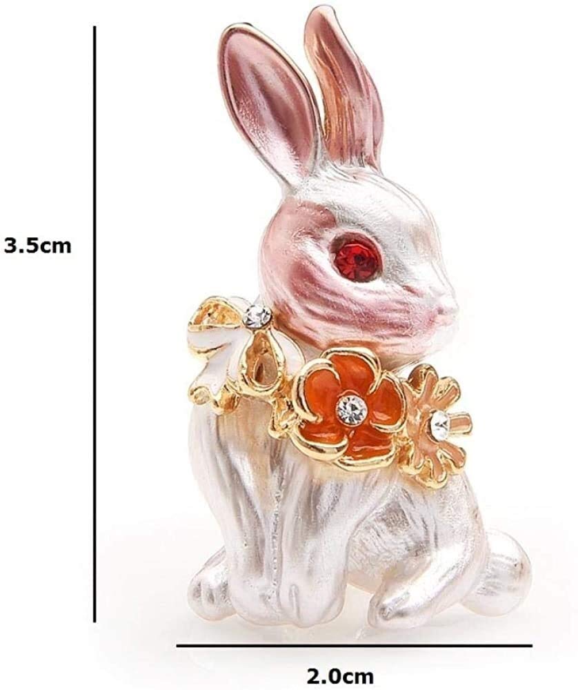 brooch Broche Broches y alfileres de mujerJoyería de mujerBroche de flor de conejo rosa Broches de esmalte Mujer Hombre Aleación Diamante de imitación Animal Banquete de boda Broche de fiesta Broche d