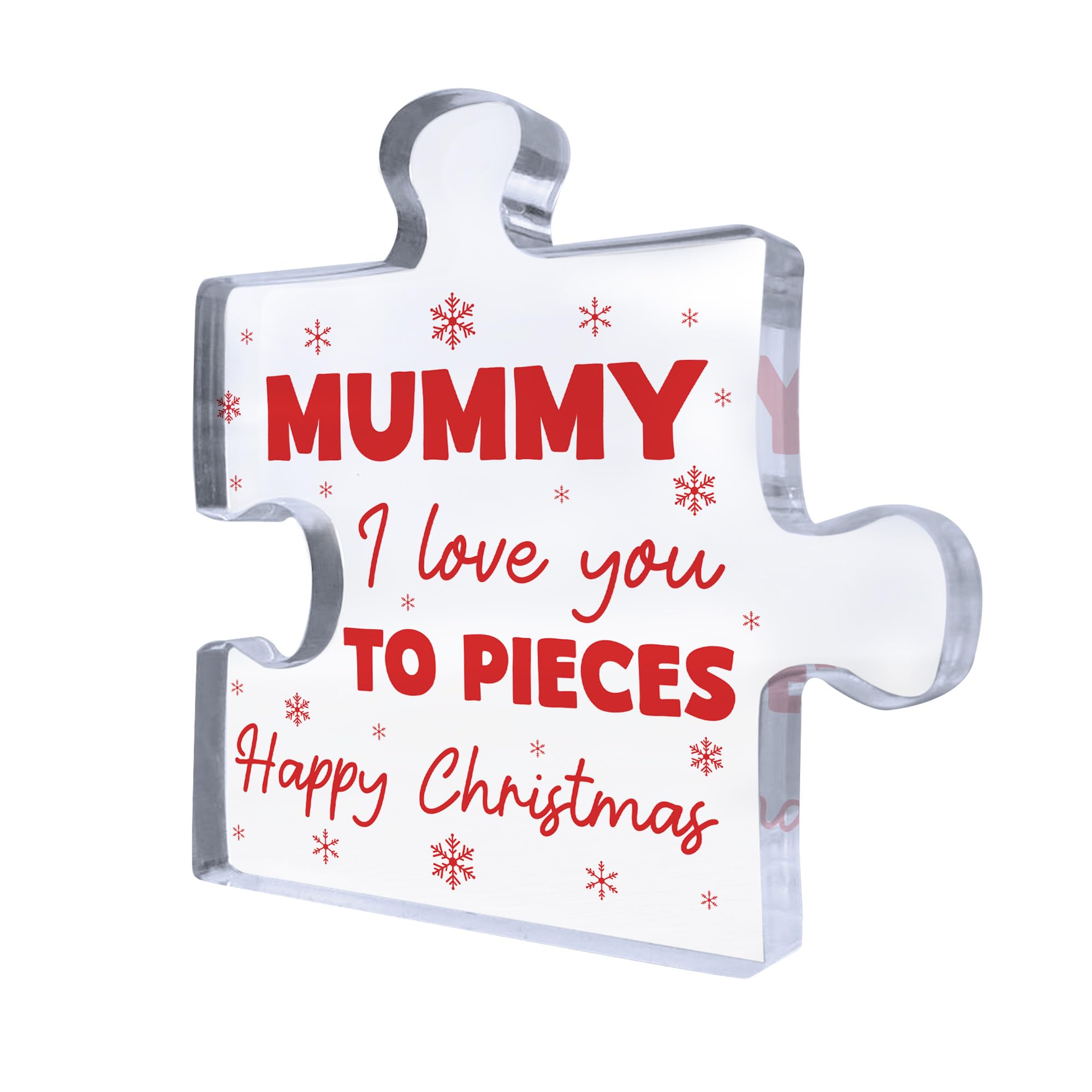 Red Ocean For Mummy Happy Christmas For Mummy Acrylic Puzzle Block From Daughter Son Thank You Her