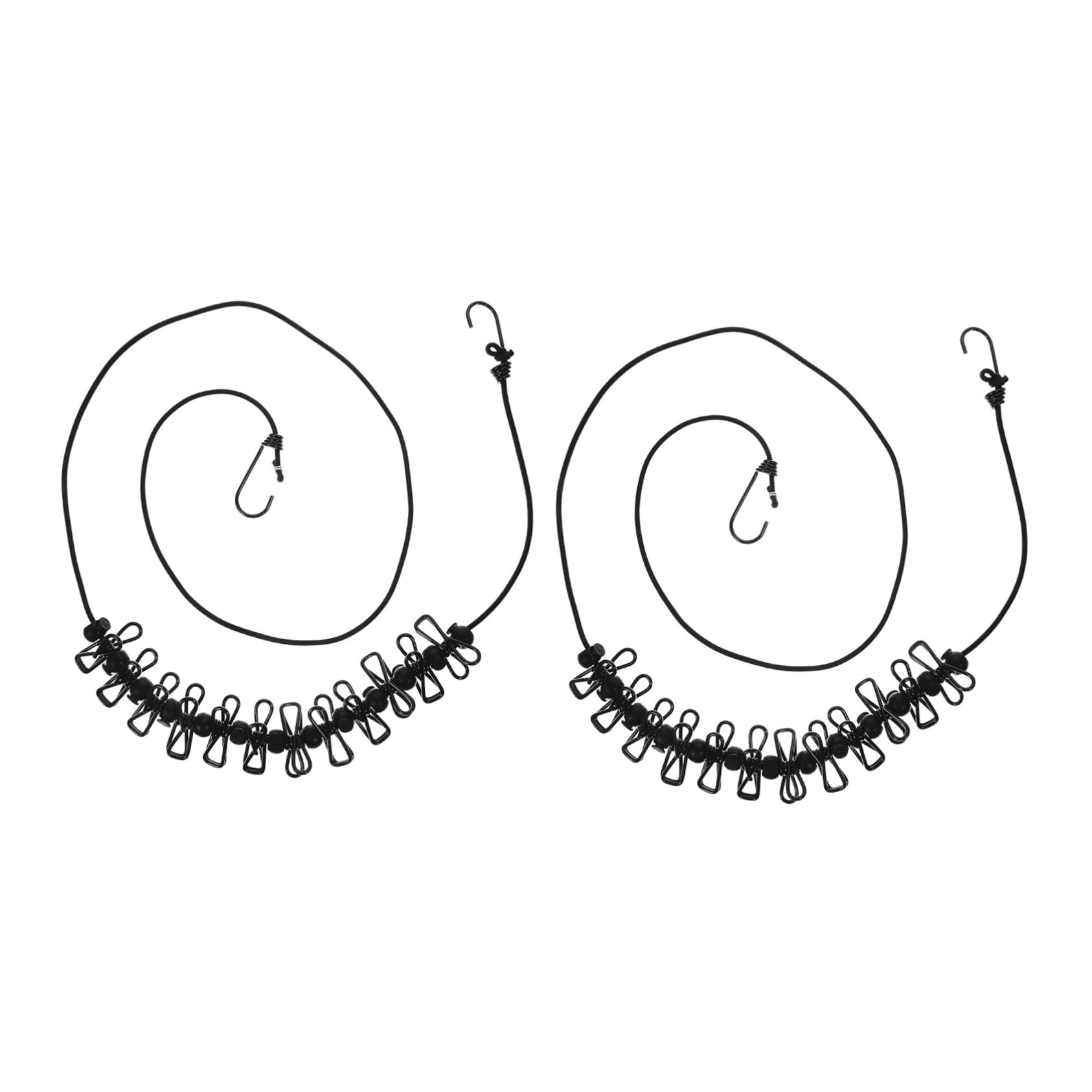 Cabilock 2Pcs Outdoor Clothesline with Windproof Clips Positioning Buckles Portable Travel Drying Rope for Camping Lightweight for Outdoor Use