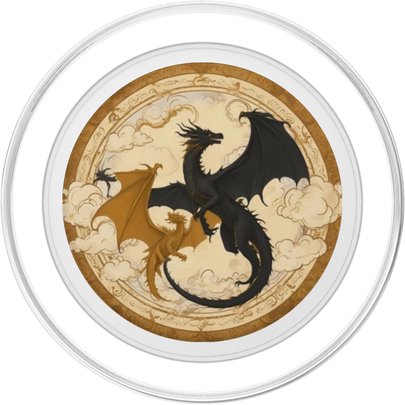 Black Dragon Book Lover Booktrovert Librarian Bookish PopSockets PopGrip for MagSafe