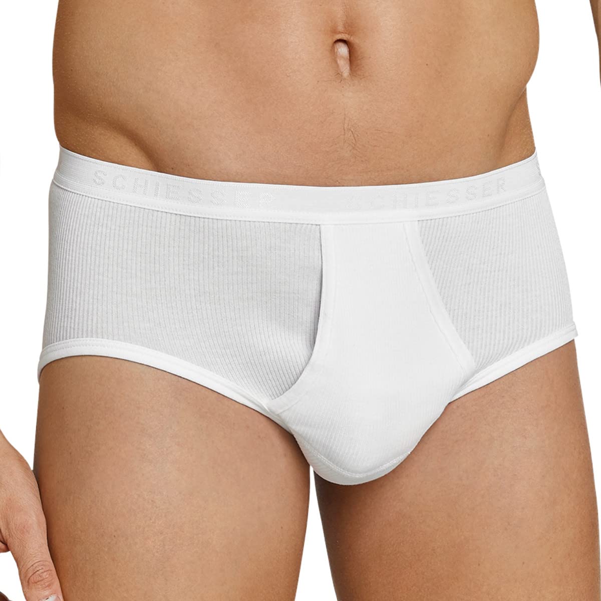 Schiesser 4er Spar-Pack Original Classics Doppelripp Sport-Slip Unterhose mit Eingriff - Baumwolle - 005052