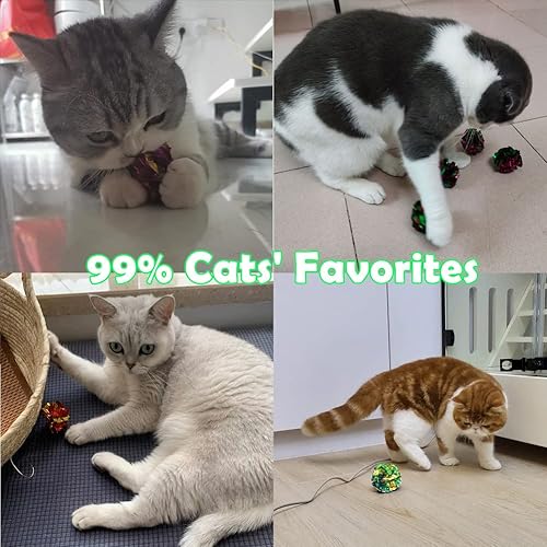 Miniatura 10 de Mylar - Bolas arrugadas para gatos, juguetes interactivos arrugados para gatos, bolas de juguete independientes para gatos gordos, gatitos