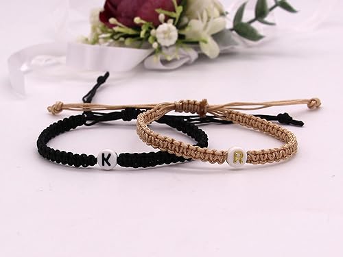 Miniatura 4 de Couple Bracelets Initial Bracelets Personalized Matching Bracelets for Boyfriend Girlfriend Adjustable Bracelet for Best Friends Bracelet Friendship