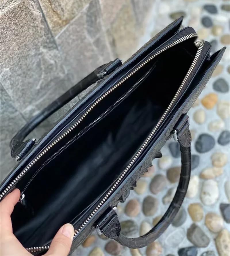Exotic Genuine Crocodile Skin Password Lock Zipper Closure Male Briefcase Authentic Alligator Leather Men Top-handle Handbag4