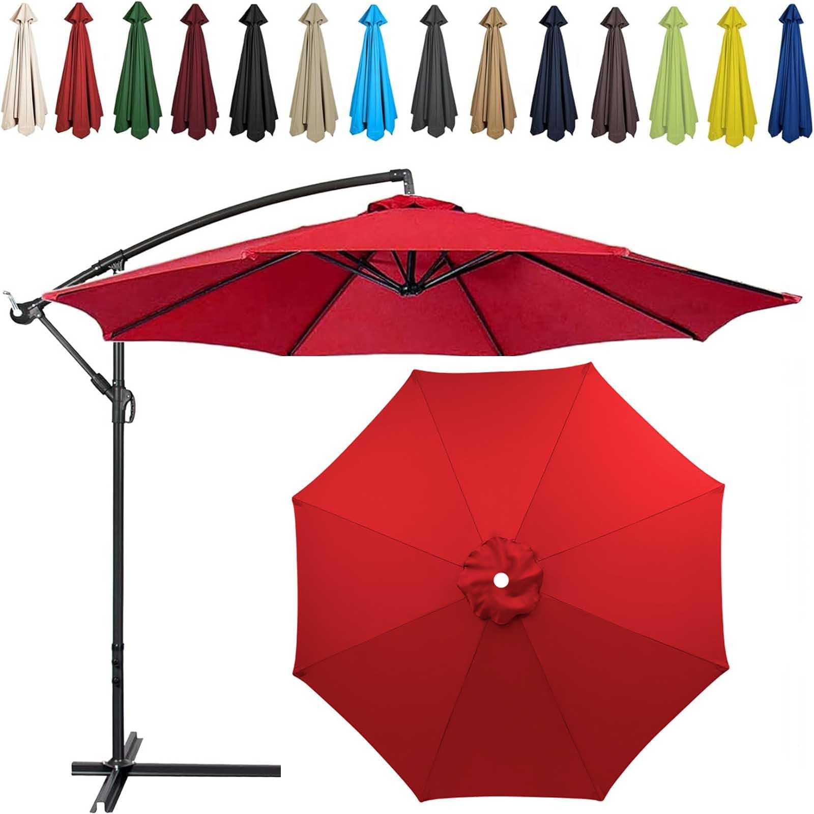 Replacement Parasol Canopy Umbrella 200cm 270cm 6 Arms 8 Arms Replacement Parasol Fabric Cover For Garden Umbrella Cantilever Parasol Waterproof Anti Ultraviolet,Bright Red,200cm (6Rib)