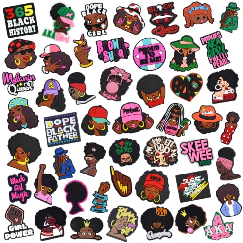 Image of Cute Pins for Backpacks,20-150Pcs Cute Black Girl Fun Black History Month Lapel Pin Brooch Pin Set DIY Decor Accessories gift