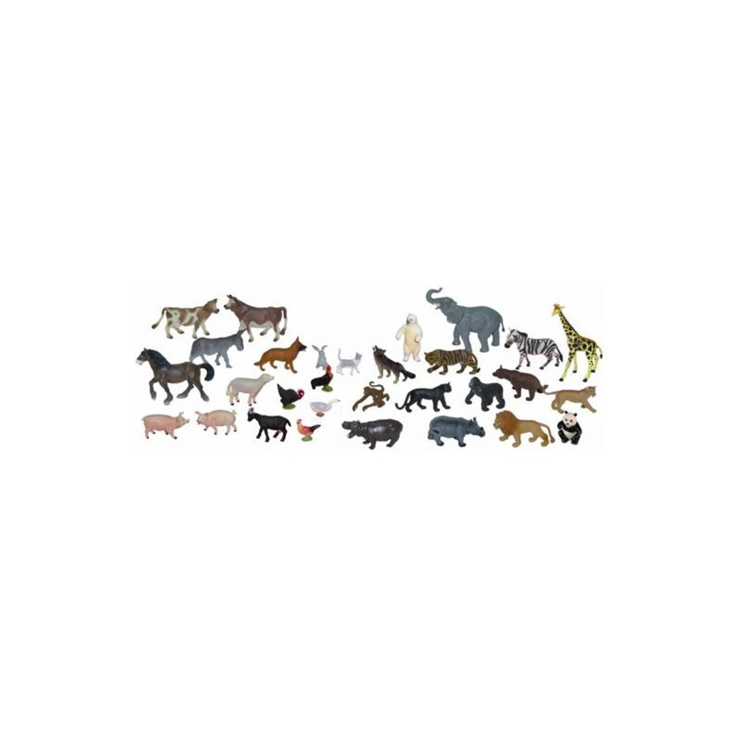 Miniland Großes Tierfiguren Set Wild-und Farmtiere 30 Figuren-25140