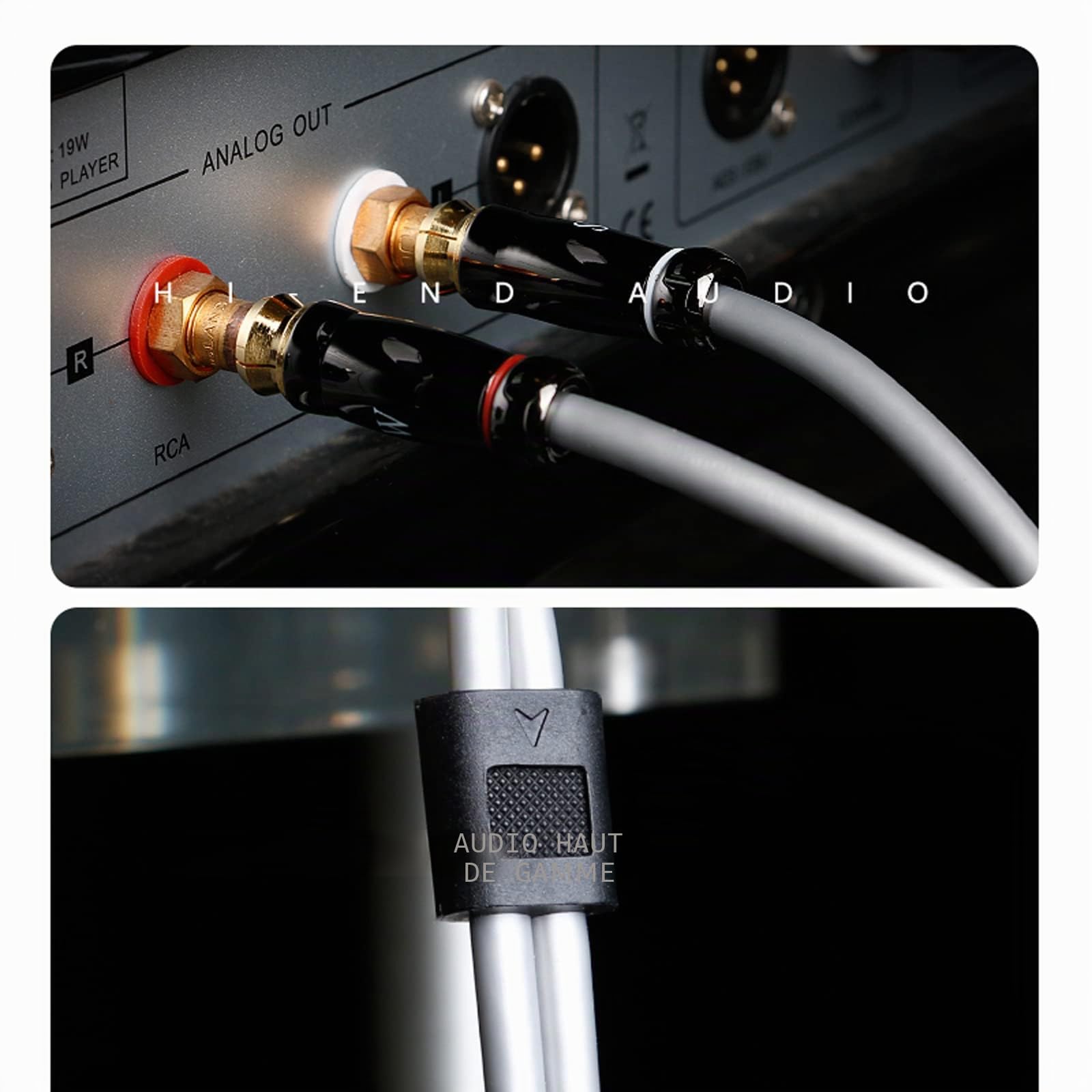 SKW Câble RCA Audio stéréo analogique - Câble 2RCA mâles vers 2RCA mâles, Cuivre OFC, Blindage, Compatible avec Lecteur DVD, Platine CD, Haut Parleur, Home Cinéma Chaîne HiFi - 0.5m