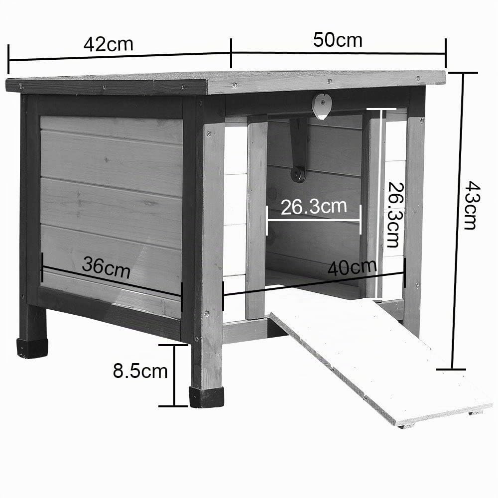 Melko Niche pour Chien/enclos en Bois env. 50 cm x 45 cm x 43 cm
