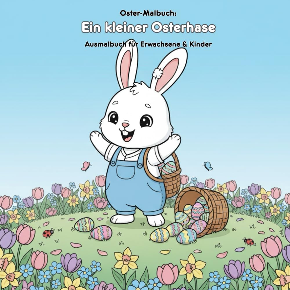 Ein kleiner Osterhase: Geschichte & Malbuch: Für Erwachsene & Kinder: 36 Ausmalbilder, 21.59 x 21.59 cm – Ein magisches Oster-Abenteuer zum Ausmalen & Träumen!