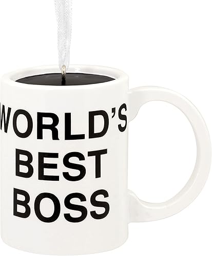 Hallmark The Office World's Best Boss - Taza de café con adorno navideño (0002HCM9116)