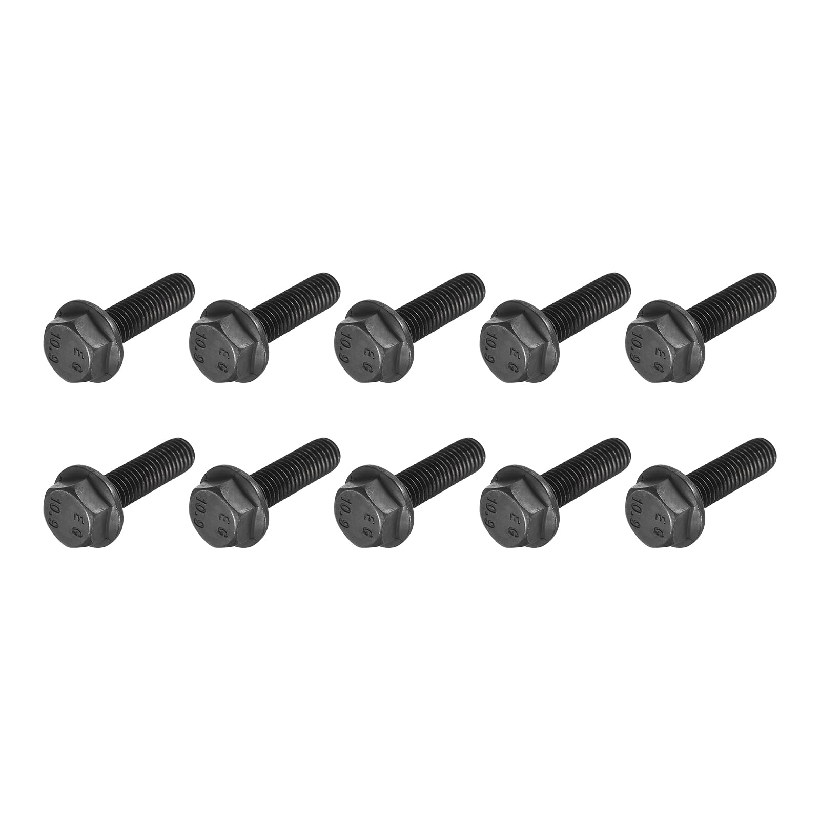METALLIXITY Flanged Hex Head Bolts (M8x30mm) 10pcs, Hexagon Bolt Fully Thread Screw - for House Construction Hardware Fasteners