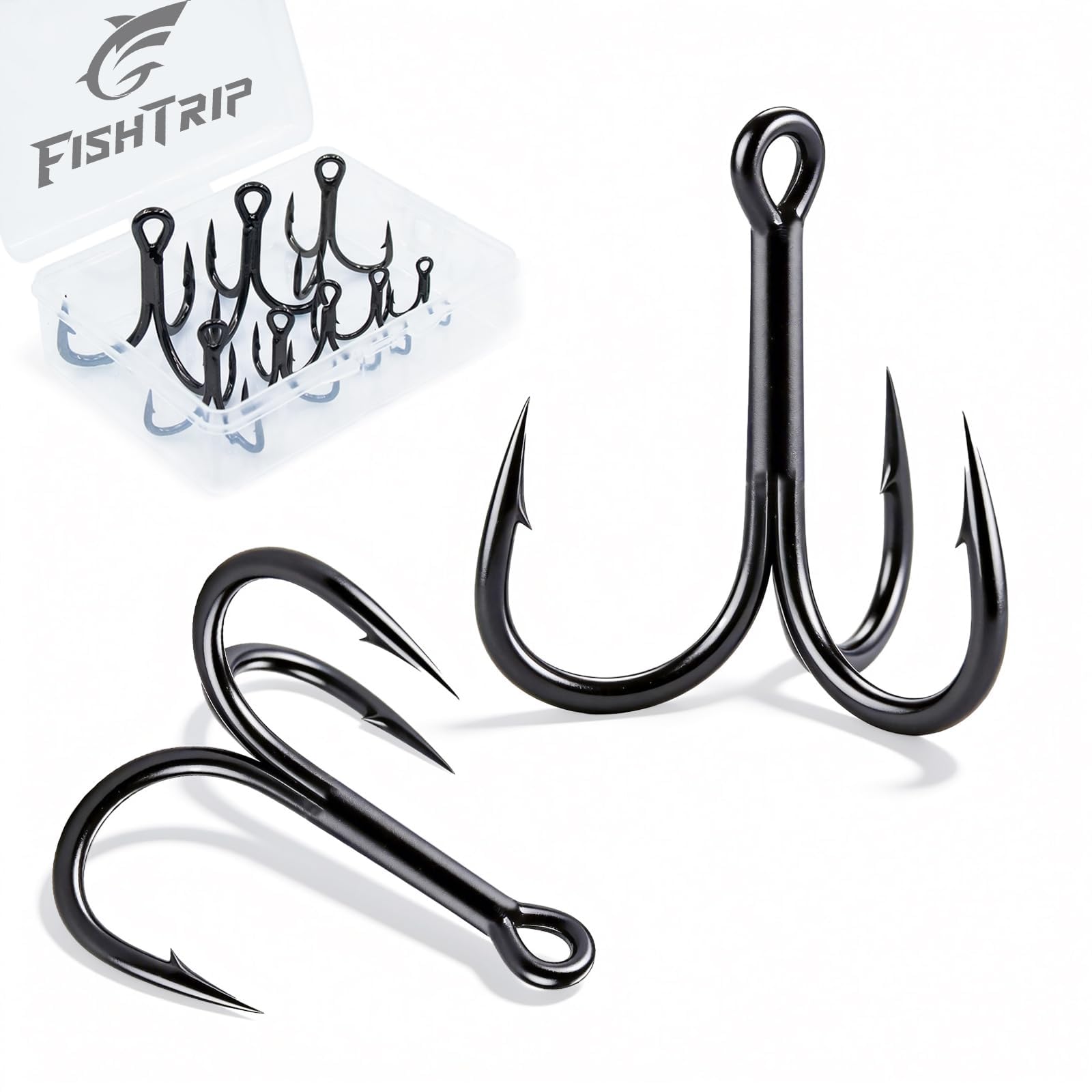 90 fish hooks FishTrip 25/10/90/200Pcs Treble Hooks, Replacement Hook for Fishing Lures Catch Co Mystery Tackle COLOUR:Glow Pink 5/0 2x strong Hawaiian Islands