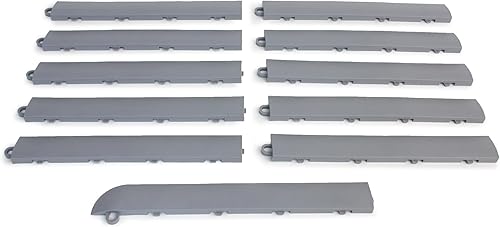 Miniatura 32 de Big Floors Kit de borde de transición femenino, borde modular de piso de garaje entrelazado duradero, compatible con productos RaceDeck, GarageTrac