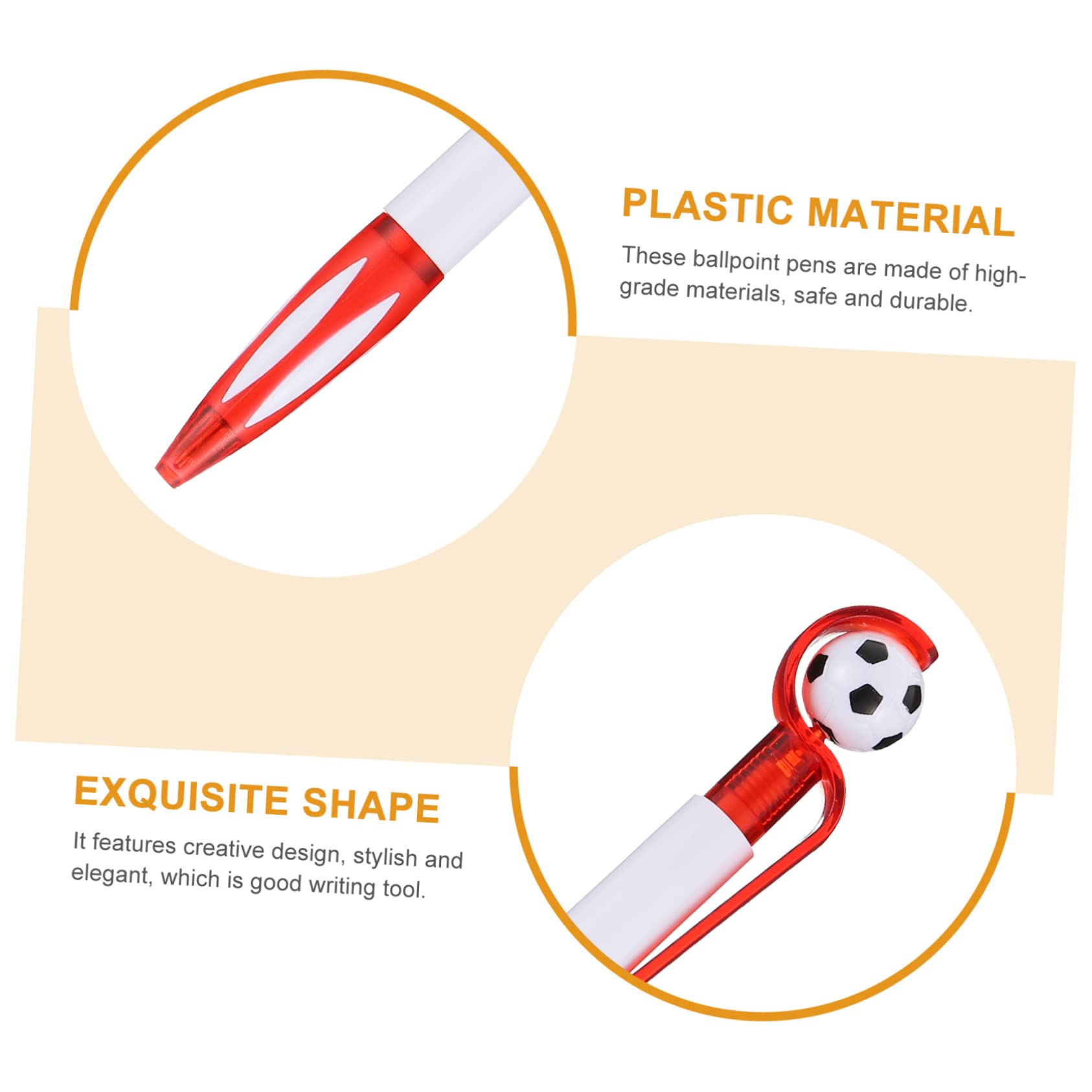 VILLCASE 5 Set Penna A Sfera Penne A Sfera Squadra Di Calcio Piatti Di Carta Da Calcio Penne Da Calcio Novità Penna Da Calcio in Plastica Artigianale Pennarelli in Plastica 18 Pezzi * 5
