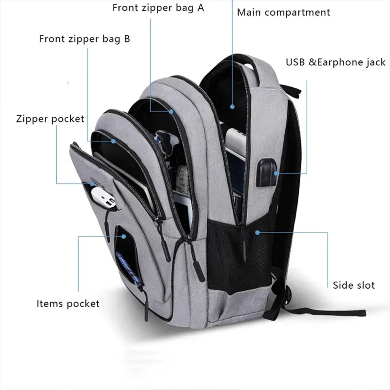 Mochila escolar Zaino Per Laptop Di Grande Capacità, Da 15,6 Pollici L'uso Giornaliero Viaggio Scolastico Degli Studenti Universitari Adolescenti-darkgray-s-47x33x17cm